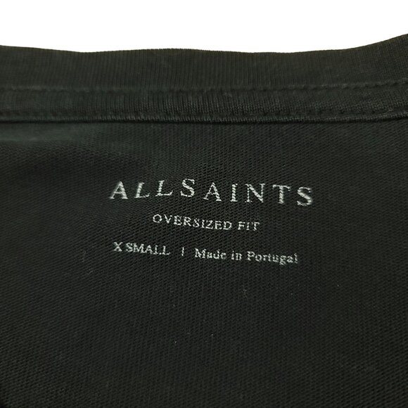 ALLSAINTS Mens Oversize XS T-Shirt Pluto SS Crew Grey Hi-Lo Hem MD007Q - Picture 2 of 13